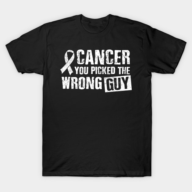 Fighter Survivor Funny Tee Cancer You Picked The Wrong Guy T-Shirt by celeryprint